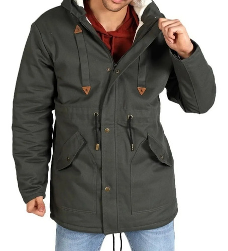 Campera Parka De Abrigo Con Corderito 