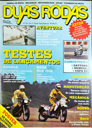 Revista Duas Rodas Nº 166 Xlx350r Agrale Elefantre E Sst13.5