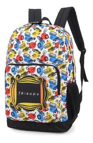 Mochila Mala Feminino Masculino Escolar Friends Central Perk Cor Amarelo