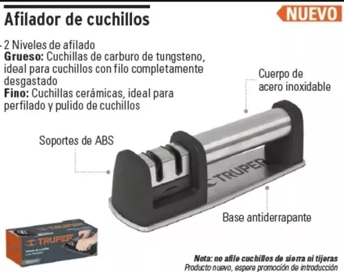 Afilador de Cuchillos ergonómico para cocina truper 15147 Acero