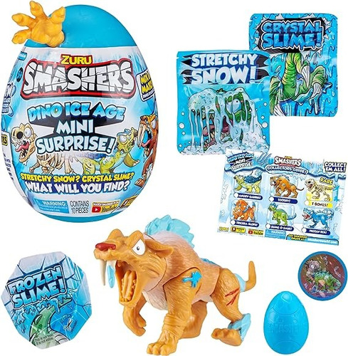 Smashers Dino Ice Age Mini - Huevo Sorpresa T-rex 10 Piezas