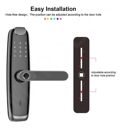 Imagen 3 de 10 de Cerraduras Inteligentes Wifi Huella Codigo Con Control