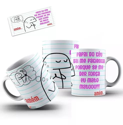 Caneca Flork Meme Bentô Divertida – Meu segundo nome é Paciência