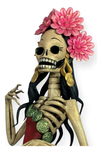 Catrina De Barro En Forma De Sirena Capula Michoacán