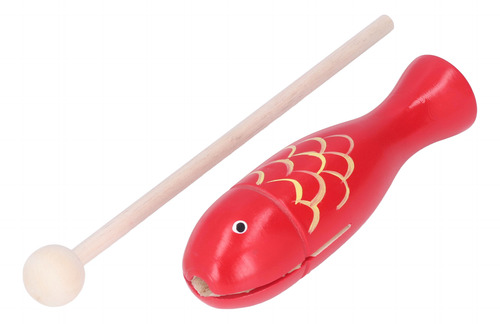 Instrumento De Percusión Rítmica En Forma De Pez De Madera