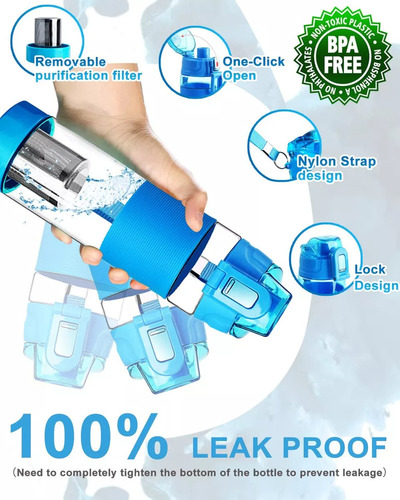 Botella De Agua Alcalina, Botella De Agua Con Filtro De 22 O