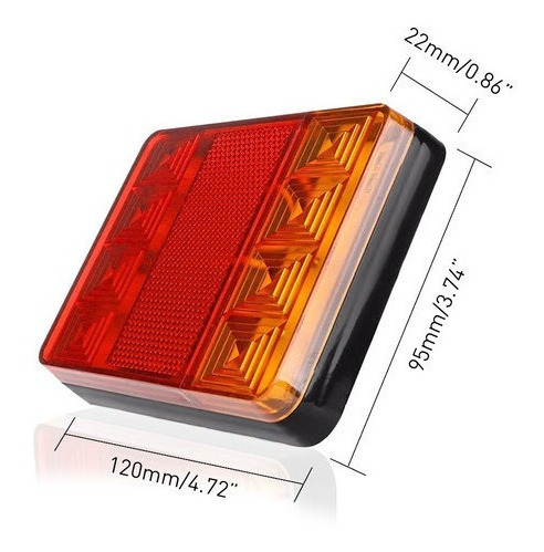 2 Luces Traseras De 12v 8led Carvan Camión Camión Remolque