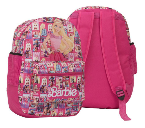 Mochila Infantil Feminina Barbie Costas Juvenil Passeio Rosa