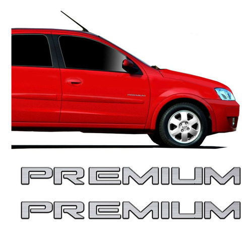 Par De Emblemas Adesivos Premium Corsa/celta 2009 Resinado
