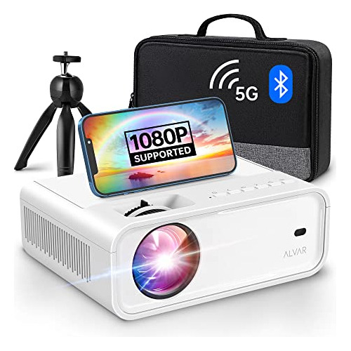 Mini Projector With 5g Wifi And Bluetooth W/triPod & Ba...