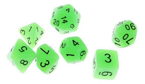 Conjunto De Dados Luminosos De 10x 7 Caras Para Juegos De