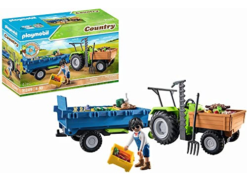 Tractor Cosechadora Playmobil Con Remolque