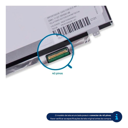 Tela Para Notebook Gateway M Series M250a 14 Fosca