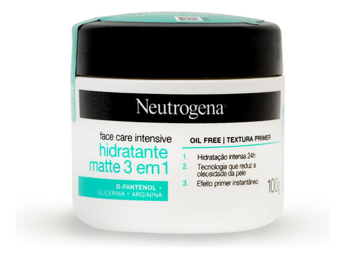 Hidratante Face Care Intensive 3 Em 1 Matte 100g Neutrogena Tipo de pele Todos os tipos