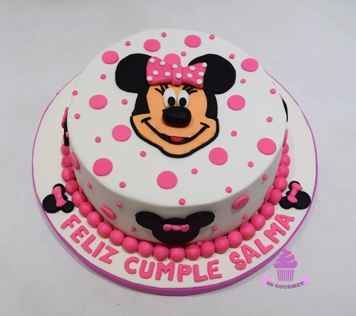 Torta Minnie Cara Bebe Rosa Primer Año - Cumpleaños Eventos