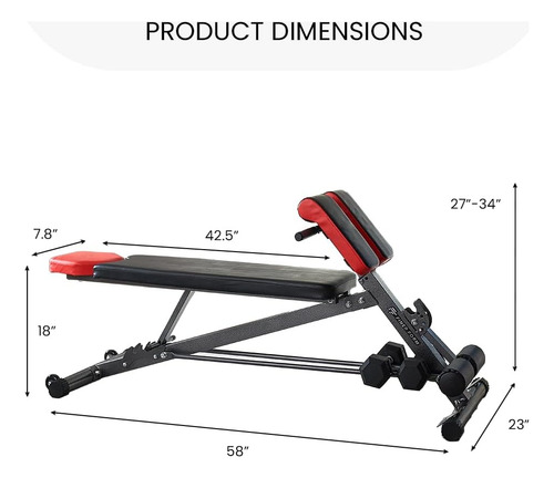 Banco Ajustable Multifuncional Para Entrenamiento Completo