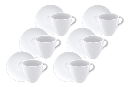 Xícaras De Café Expresso C/ Pires Porcelana Tramontina 6 Pçs