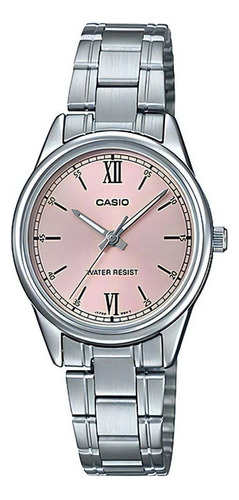 Reloj Casio Quartz Ltpv005 Mujer Rosa Full Color Del Fondo Rosa Ltp-v005d-4b