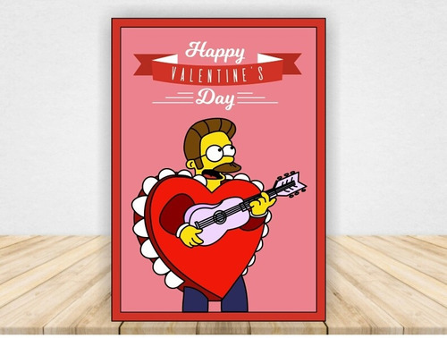Tarjeta Imprimible Los Simpson Ned Flanders San Valentín
