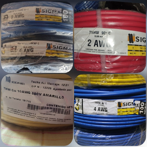 Cable 2 Thw Cresmar Thhn Cabel #4 (pack 10 Mts)