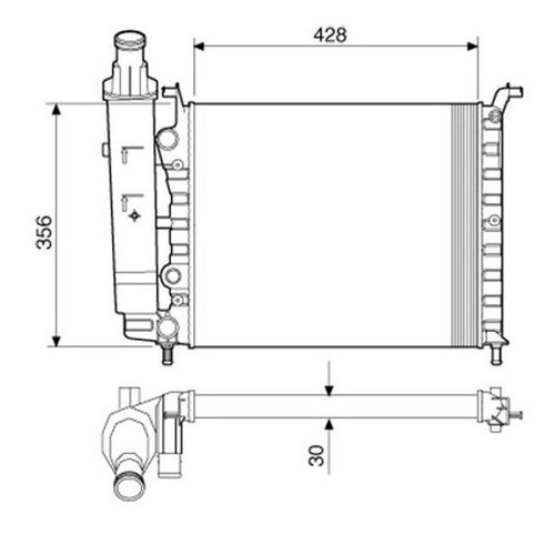 Radiador Fiat Palio 96 97 98 99 2000 Sem Ar Com Reservatório