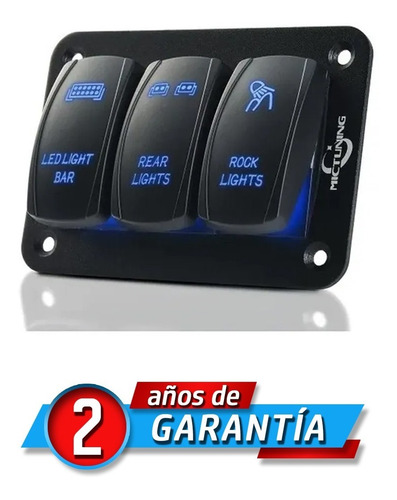 Panel De Interruptores Basculantes 3 Terminales C Luz Led