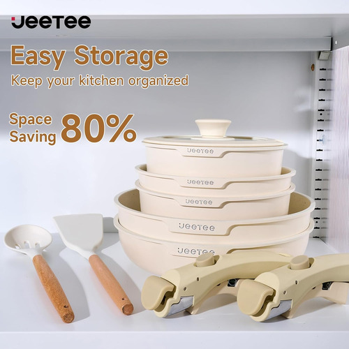 Jeetee Juego De Ollas Y Sartenes Non Stick 25pcs, Juego D...