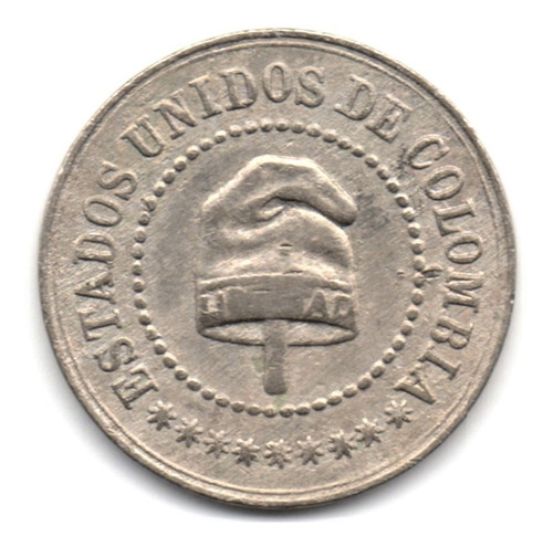 2 Y Medio Centavos 1886 Estados Unidos De Colombia