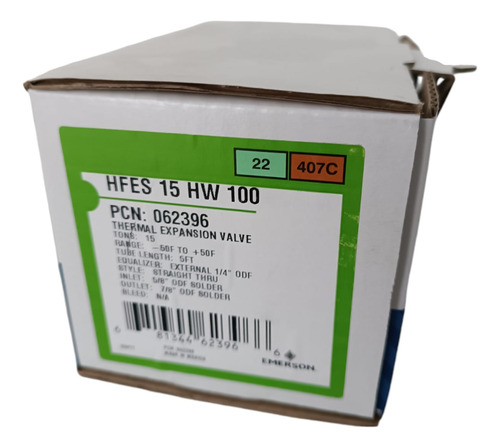 Válvula De Expansão 15tr R22/r407c Hfes Hw100 A0062396