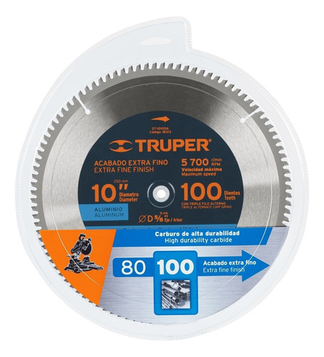 Sierra Circ Aluminio 100 D.10x5/8 Truper 18313