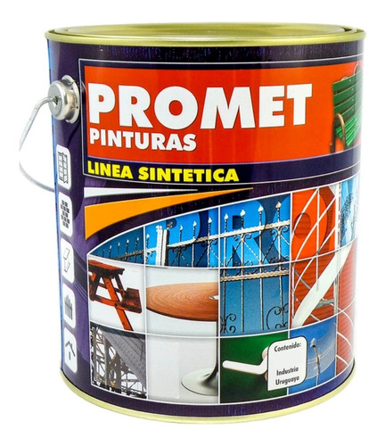 Pintura Esmalte Sintético 900 Ml Negro Mate Calidad Promet 