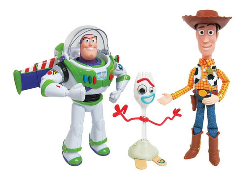 Imagen 1 de 4 de 3 Figuras Parlantes Toy Story Buzz Lightyear + Woody + Forky