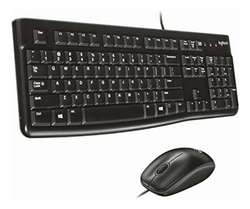 Logitech Mk120 Combo De Mouse Y Teclado Con Cable Negro