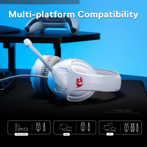 Auriculares Para Juegos Redragon H211 Cronus White Con Cable
