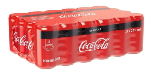 Refresco Coca-cola Mini Sin Azúcar 24 Pzas De 235 Ml C/u