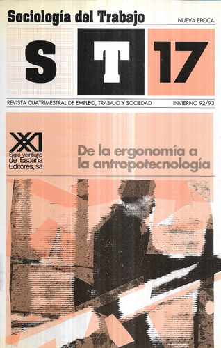 De La Ergonomía A La Antropotecnología  S T 17 - 92/93