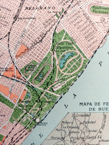 Mapa Color Original Buenos Aires 1912 Ferrocarriles Plano (Usado)