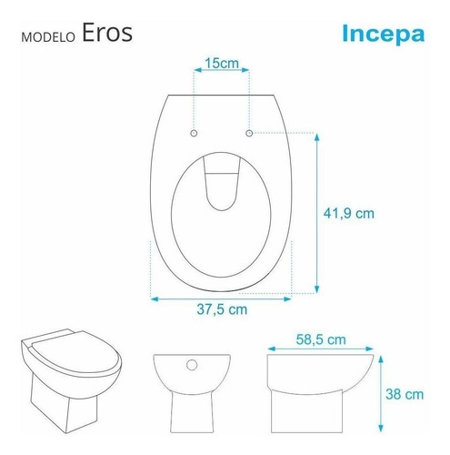 Imagem 3 de 6 de Tampa De Vaso Eros Branco Para Bacia Incepa 6lpf