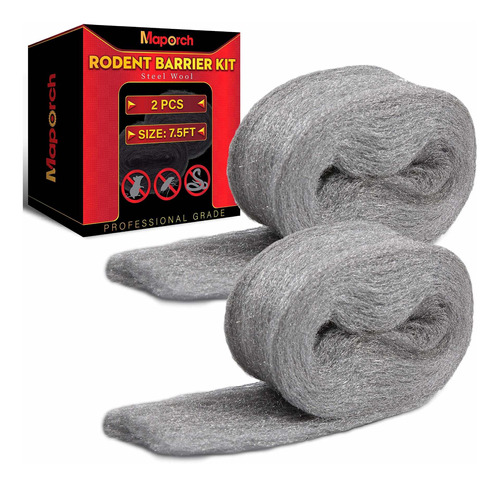 Maporch 2 Pack Steel Wool 3.2x7.5 Ft Control Fill Fabric Ga