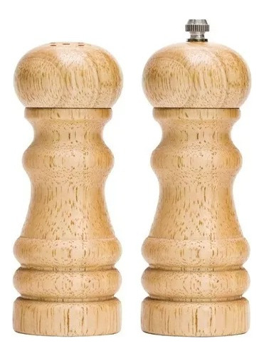 Set Salero Pimentero De Madera 15cm Silmar Color Marrón claro