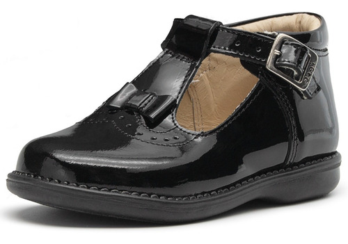 Zapato Bota Niña Dogi Con Hebilla Charol Negro Piel 18-21.5