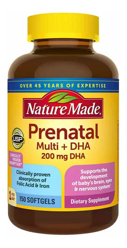 Multivitamínico Prenatal (150 Cápsulas) + Dha Nature Made
