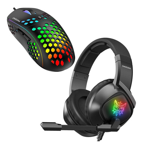 Pack Gamer Onikuma Rgb Auriculares Con Mic + Mouse Circuit