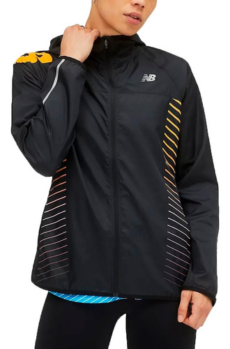 New Balance Campera C/cap Running Mujer Refle Accele Neg Ras