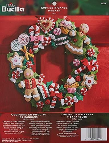 Bucilla Felt Applique Wreath Kit, 15 Pulgadas Redonda, 86264