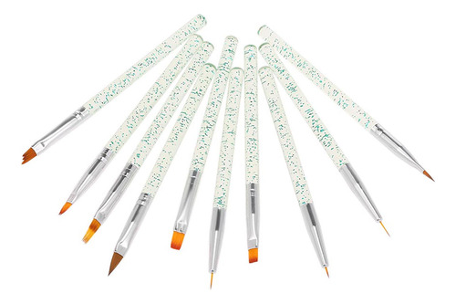Pinceles Para Uñas Crystal Tips Manicure Gradient Art, Juego