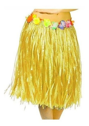 Imagen 1 de 2 de Pollera Disfraz Hawaiiana Hawaii Flores Halloween Fiesta