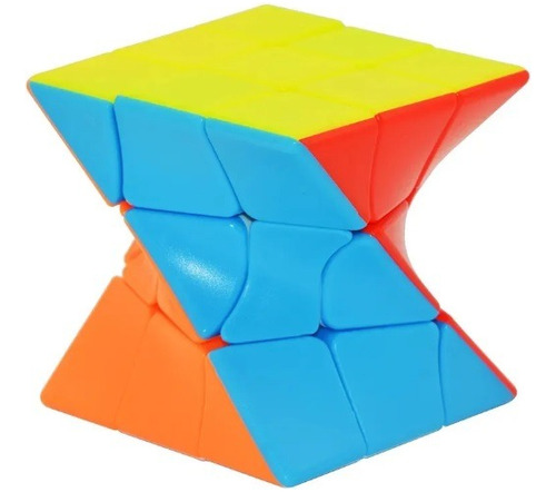 Cubo mágico sin pegatinas Skewb Fanxin Twisted, color del marco: negro