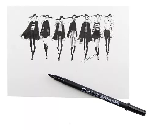 Rotuladores punta pincel negro tinta china en set- Sakura- Lloc d'Art