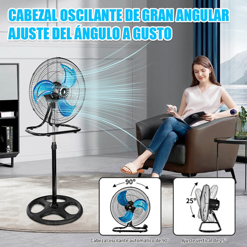 Ventilador 3en1 18 Pulgadas Con 3 Aspas Oscilante 3pcs